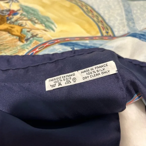 HERMES 34inx34in Scarf or Square Authentic & pre-owned. 100% Silk Made in France